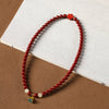 Cinnabar Lotus Charm Double Wrap Bracelet