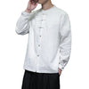 Men's Cotton Linen Tang Suit Shirt with Frog Buttons