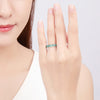 Natural Jade Ring Blue Water Ice Variety Polished Stone Band