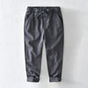 Men's Casual Linen Pants with Drawstring Waist and Pockets