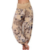 Flower Leaves Pattern Loose Harem Trousers Women's Yoga Pants