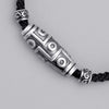 Sterling Silver Nine-Eye Dzi Bead Rope Necklace