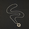 Om Mani Padme Hum Necklace Titanium Steel Circle Pendant