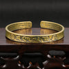 Om Mani Padme Hum Brass Cuff Bracelet, Six True Words Heart Sutra