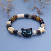 Glass Animal Charm Bracelet, Handmade Beaded Wristband