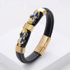 Double PiXiu Wealth Luck Leather Magnetic Buckle Bracelet