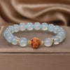 Blue Chalcedony Bracelet with Gold-Tone Charm