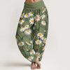 Women's Printed Cotton Harem Pants, Wide Leg