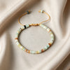 Natural Stone Spacer Bead Adjustable Bracelet
