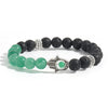 Hamsa Hand Lava Rock Bracelet with Natural Stone Beads