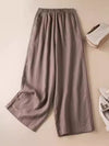 Women's Wide Leg Pants High Waist Cotton Linen Trousers