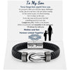 Stainless Steel Leather Bracelet with Infinity Knot