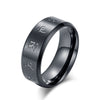 Black Jambhala Mantra Titanium Steel Balance Ring