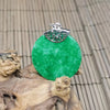 Green Jade Peace Buckle and Safety Pendant Necklace