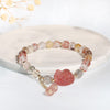 Strawberry Quartz Crystal Bracelet with Pixiu Charm