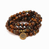 108 Mala Beads Bracelet Natural Stone Lotus Charm