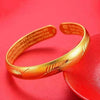 Heart Sutra Engraved Feather Cuff Bracelet Bangle