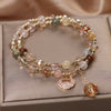 Multi-Color Crystal Wrap Bracelet with Charm