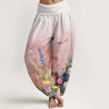 Women's Harem Pants Elastic Waist Floral Print Loose Yoga Trousers