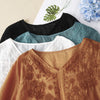 Women's Embroidered Cotton V-Neck Shirt