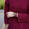 108 Bead Red Sandalwood Mala Bracelet with Jade Pendant