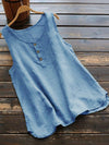 Women's Vest Cotton Linen Sleeveless Button Top