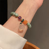Agate Lotus Pod Bracelet with Peace Buckle Charm