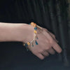Rabbit and Flower Charm Bracelet, Gold-Tone Alloy Bead Jewelry