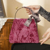 Velvet Jacquard Crossbody Bag with Metal Handle
