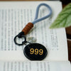 Angel Number Keychain with Natural Stone and Spiral Charm