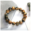 Natural Tiger Eye Stone Bracelet, Handmade Beaded Stretch Band