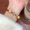 New Chinese Style Woven Bead Bracelet with Peace Buckle Charm
