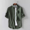 Men's Summer Solid Linen-Blend Shirt