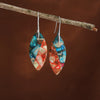 Geometric Stone Earrings with Marbled Pattern