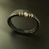 Leather Layered Steel Balance Braided Bracelet