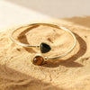 Crystal Open Cuff Bracelet with Geometric Charm