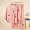 Embroidered Butterfly Pajama Set, Lyocell V-Neck Loungewear