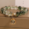 Green Phantom Crystal Bracelet with Wrapped Charm
