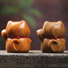 Green Sandalwood Lucky Cat Mini Figurine
