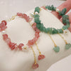 Strawberry Quartz and Green Strawberry Quartz Flower Bracelet