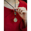 Chinese Zodiac Necklace, Brass Pendant with Braided Cord