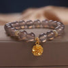 Rutilated Quartz Butterfly and Pixiu Charm Bracelet