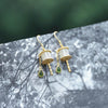 Jade Prayer Wheel Earrings with Green Teardrop Accents