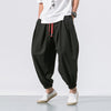 Men's Linen Harem Pants With Drawstring Waist And Pockets