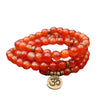 108 Mala Beads Bracelet Aquamarine Amazonite Red Agate Tiger Eye