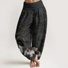 Women's Harem Pants Cotton Elastic Waist 3D Print Casual Trousers