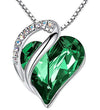 Love Heart Birthstone Necklace Pendant