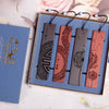 Engraved Wooden Bookmark Set with Gift Box