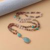 Handmade Natural Stone Beaded Necklace with Pendant