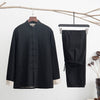Men's Linen Tang Suit Set with Frog Buttons